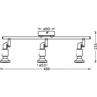 Spot 3xGU10 sort L.48,6 cm