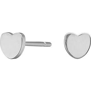 Pure Titanium Øreringe i titanium med blanke hjerter