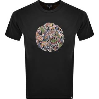 Pretty Green Paisley Logo T Shirt Black