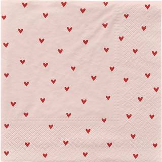 Broste Copenhagen Amor papirservietter 33x33 cm 20 pk Soft pink-red