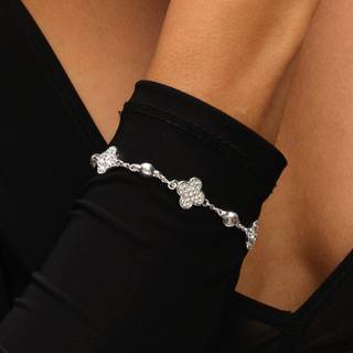 Mood Mood Tone Krystal Perlemor Kløver Spacer Armbånd