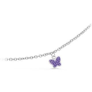 Scrouples Girls armbånd lilla sommerfugl sølv