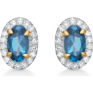 Mads Z Midnight Blue øreringe i 14 kt guld med diamanter og topas