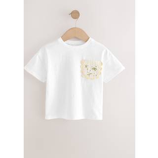 Next White 100% Cotton Short Sleeve Embroidered Pocket T-Shirt (3mths-7yrs)