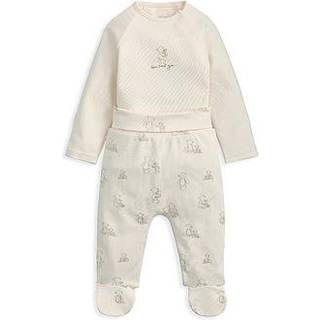 Mamas & Papas Mamas & Papas Cream Teddy Bear Print Bodysuit and Bottoms Set