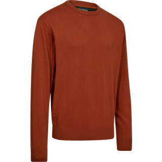 Deerhunter - Harrington Strik Med Rund Hals Oak Rust Melange Herre 4XL Ribejagtogfikseri.dk