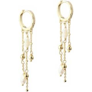 Aqua Dulce - Lunella Pearl Hoop i forgyldt sterlingsølv