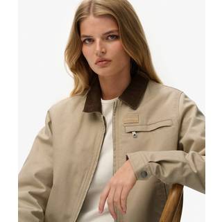 Superdry Superdry Brown Cord Collar Quilt Ranch Jacket