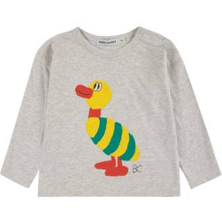 Bobo Choses Striped Duck T-shirt Light Heather Grey  Light Heather Grey 18 Months  Grå  18 måneder  Unisex