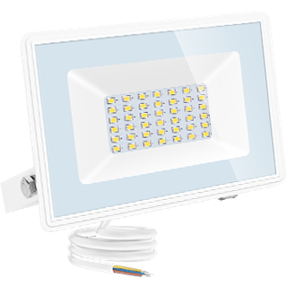 LED Slim Projektør 30W 4000K Hvid - Støbt Aluminium - Kulør : Neutral