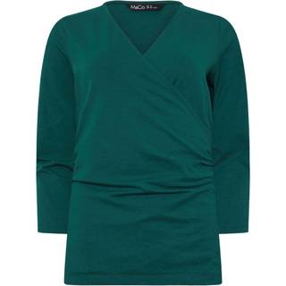 M & Co M & Co Blue 3/4 Sleeve Wrap Top