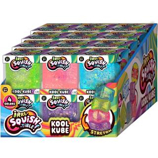 JA-RU Squishy Kool Kube (24 Cubes Assorted) Uimodstelig Squeezy Glitz Cube Legetj til drenge og piger. Stretchy Ulti-Malt Squish Feel Fidget ti