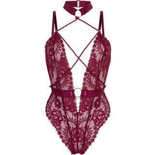 Hunkemöller Private body åbent skridt Brandy rød - L