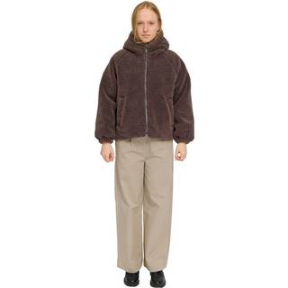 Mazine Women's Faux-Fur Hooded Jacket Fritidsjakke Damer størrelse XL farve grå/sort