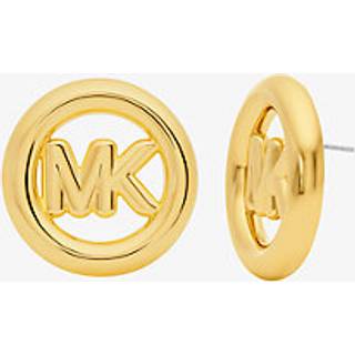 MK Large Logo Charm Stud Earrings - Gold - Michael Kors - ONE SIZE