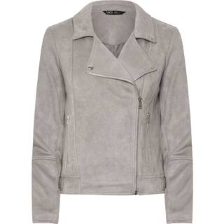 M & Co M & Co Grey Petite Suede Biker Jacket