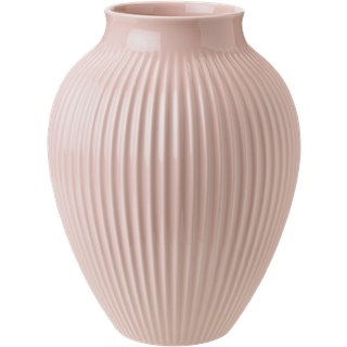 Knabstrup Vase med riller 27 cm pink