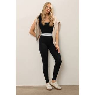 Lts Tall Black Cotton Stripe Waistband Leggings Size 22-24