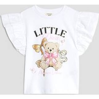 River Island River Island Piger T-shirt med flæseærmer og bjørneTryk