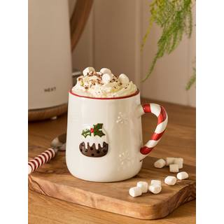 Next Natural/Brown Xmas Pudding Christmas Mug