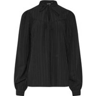 Lts Tall Black Textured Tie Neck Blouse 24 Lts | Tall Women's Shirts & Blouses