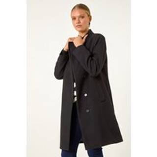 Roman Roman Black Tailored Funnel Neck Coat