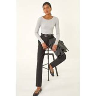 Roman Roman Black Smart Pleat Front Stretch Trousers