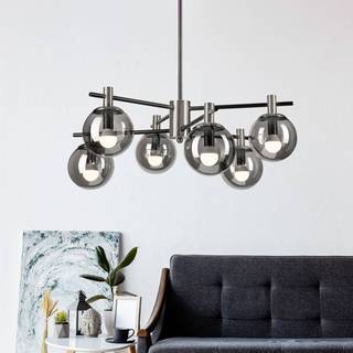 Loftslampe Lilou Lamkur, dæmpbar, Aluminium/grå/zink, Stue/spisestue, Glas