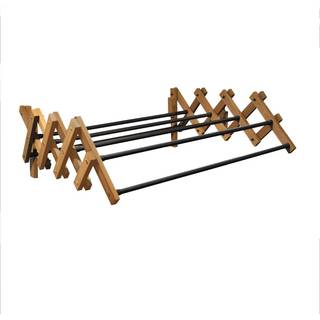 Væghængt harmonika tørrestativ - træ og stål