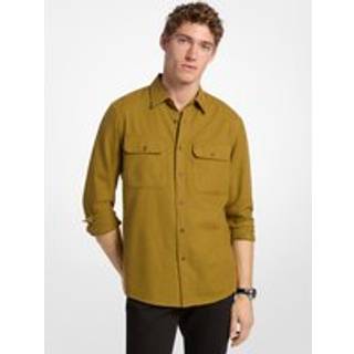 MK Cotton Flannel Shirt - Gold - Michael Kors - XL