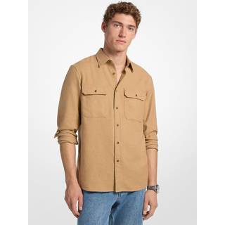 MK Cotton Flannel Shirt - Brown - Michael Kors - XS