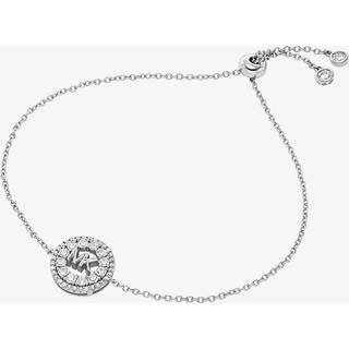 MK Fulton Precious Metal-Plated Pavé Logo Slider Bracelet - Silver - Michael Kors - ONE SIZE