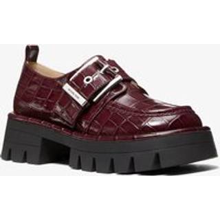 MK Colby Crocodile Embossed Leather Loafer - Red - Michael Kors - EU 36