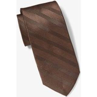 MK Striped Silk Tie - Brown - Michael Kors - ONE SIZE
