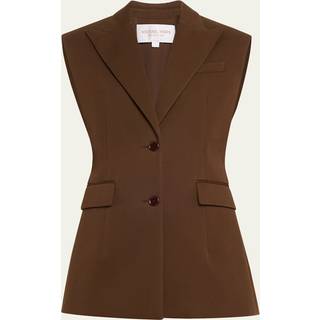 MK Stretch Cotton Sleeveless Jacket - Brown - Michael Kors - EU 36