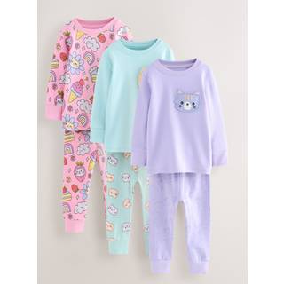 Next Purple Cat Print Snuggle Pyjamas 3 Pack (9mths-10yrs)