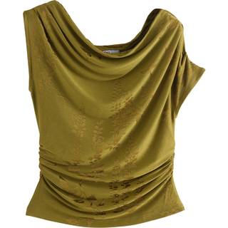 Next Olive Green Cowl Neck Sleeveless Jacquard Top