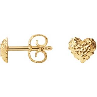 Sparkly Heart Stud Øreringe, Gold Plated