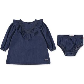Levi's Levi's Blue Baby Western Ruffle Logo Dress & Bloomers Set - 8086cm