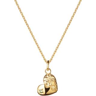 Heart Sparkly Halskæde, Gold Plated, 45 cm