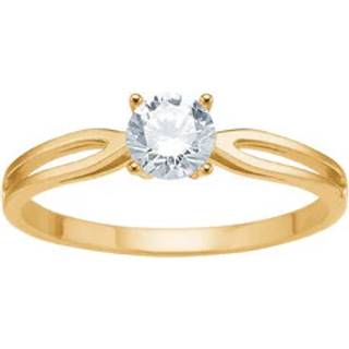 Siersbøl - 8 kt. guld ring med en hvid zirkonia