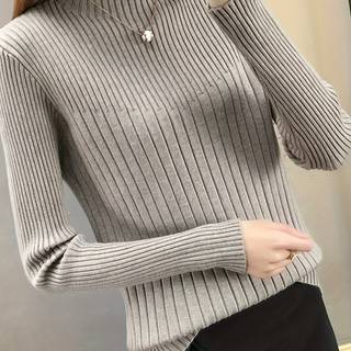 TEMU Solid Mock Neck Pullover Sweater, Casual Long Sleeve Slim Sweater, Women's Clothing
