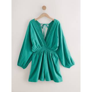 Next Teal Blue Long Sleeve Playsuit