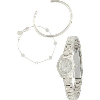 Michael Kors Micro Lexington Quartz Crystal Pave Dial Steel Strap Women's Watch MK4948SET