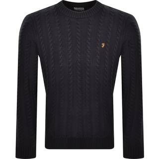 Farah Knight Cable Knit Jumper Navy