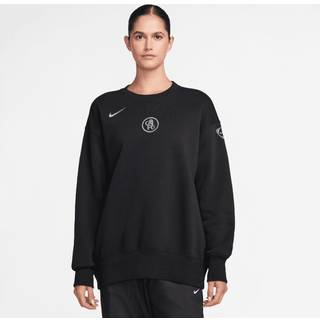 Oversized Chelsea FC Phoenix Fleece Third Nike Football Total 90-sweatshirt med rund hals til kvinder - sort - XL (EU 48-50)