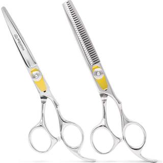 Equinox professionelt hrsaksest - Indeholder frisrsakse og udtyndingsakse til hrklipning og -pleje Premium japansk rustfrit stl hrklippesak