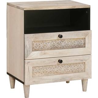 Sengebord med skuffe Beige 50 x 33 x 60 cm Massivt mangotræ