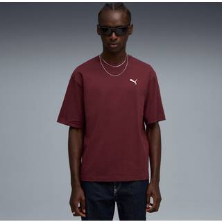 PUMA WARDROBE ESS Boxy Tee Men, Clothing, Ruby Shimmer, XS