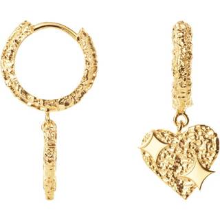 Large Sparkly Øreringe, Gold Plated